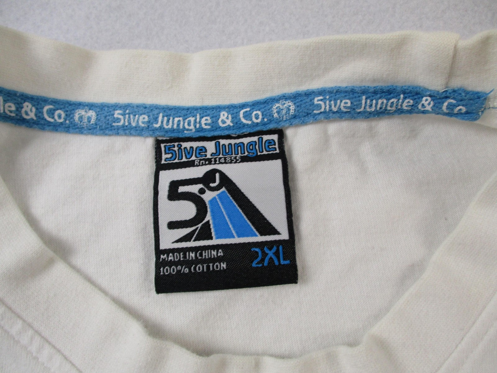 5ive Jungle & Co Walk of Life Kings County Tee Men 2XL White Y2K Streetwear 15652