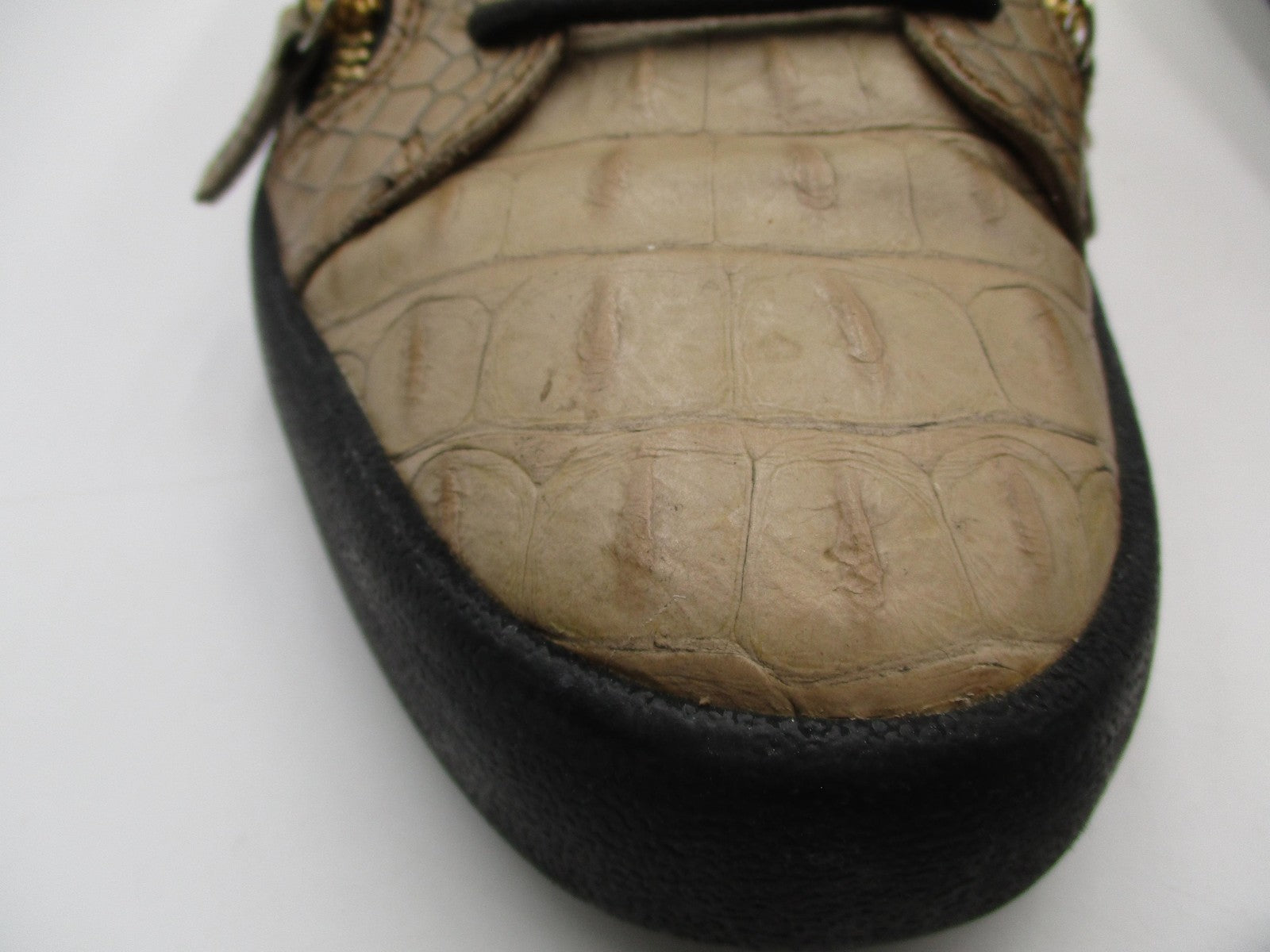 Giuseppe Zanotti Schalfa Shoes Mens Size 13 Beige Croc Zip Leather Sneakers6