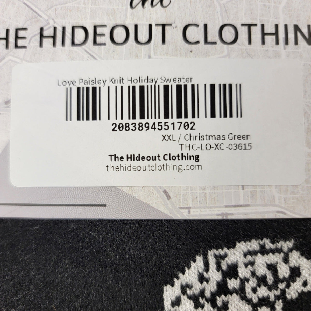 The Hideout Clothing Love Paisley Knit Holiday Sweater Men's 2XL Green NWT3