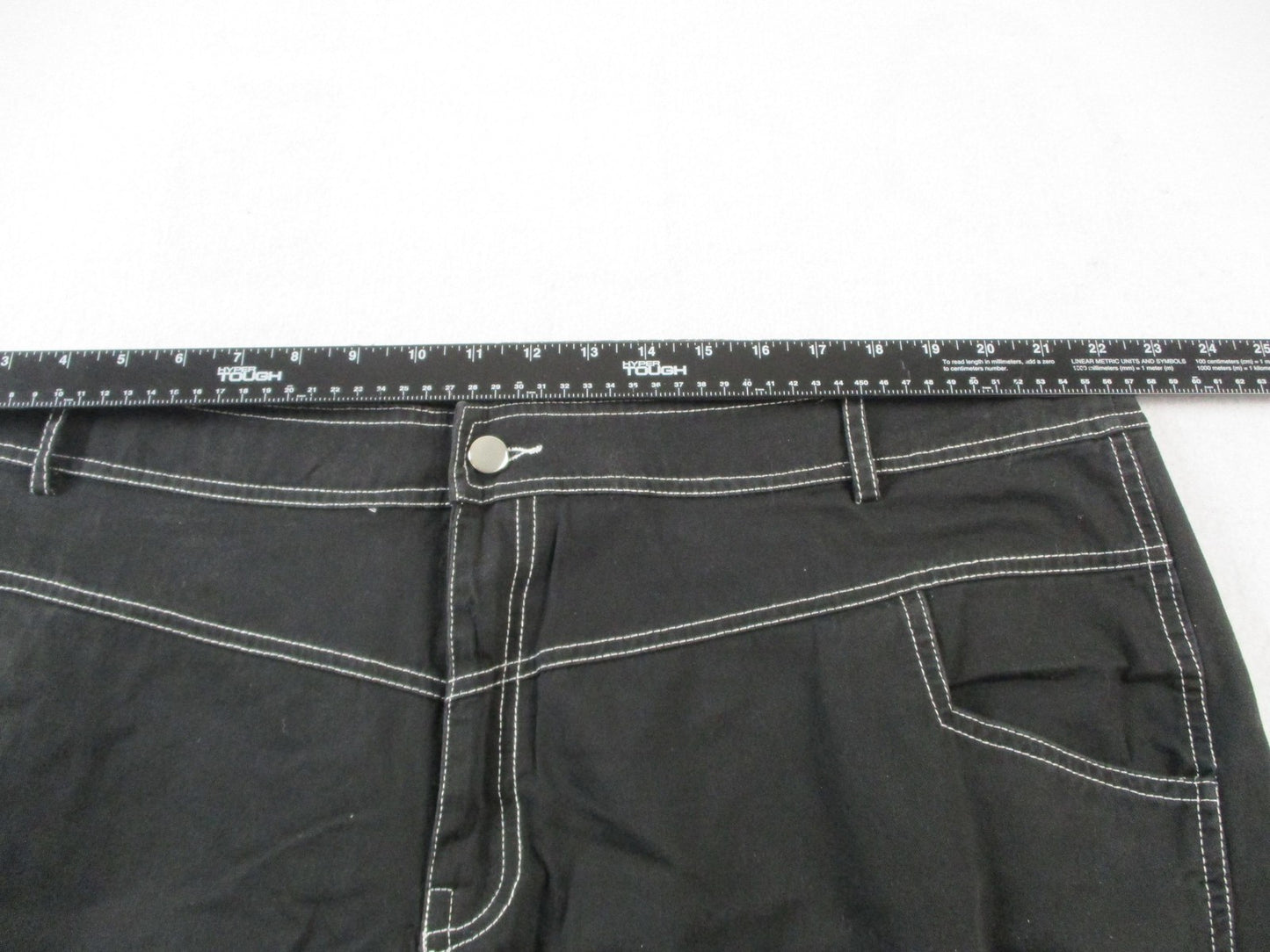 Poster Grl Pants Womens 3X Black Capri Wide Leg Cargo Zip Pockets Twill 14308
