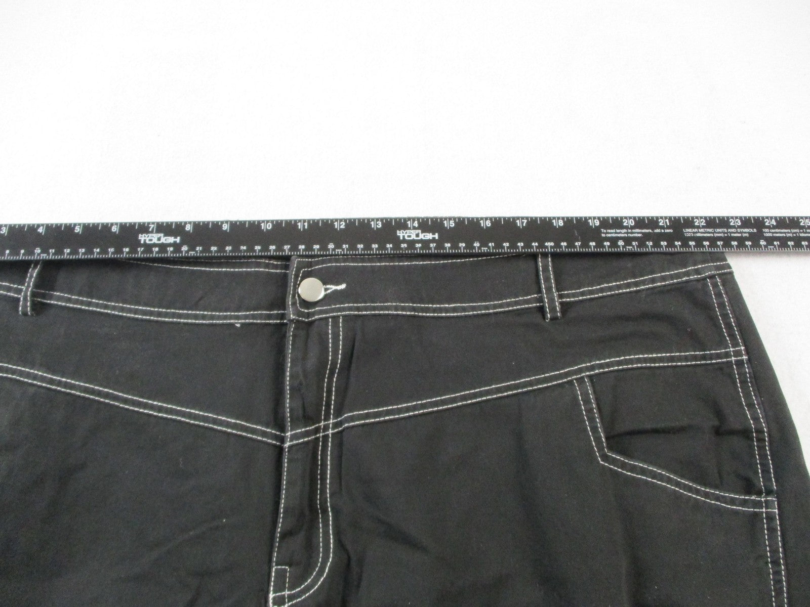 Poster Grl Pants Womens 3X Black Capri Wide Leg Cargo Zip Pockets Twill 14308