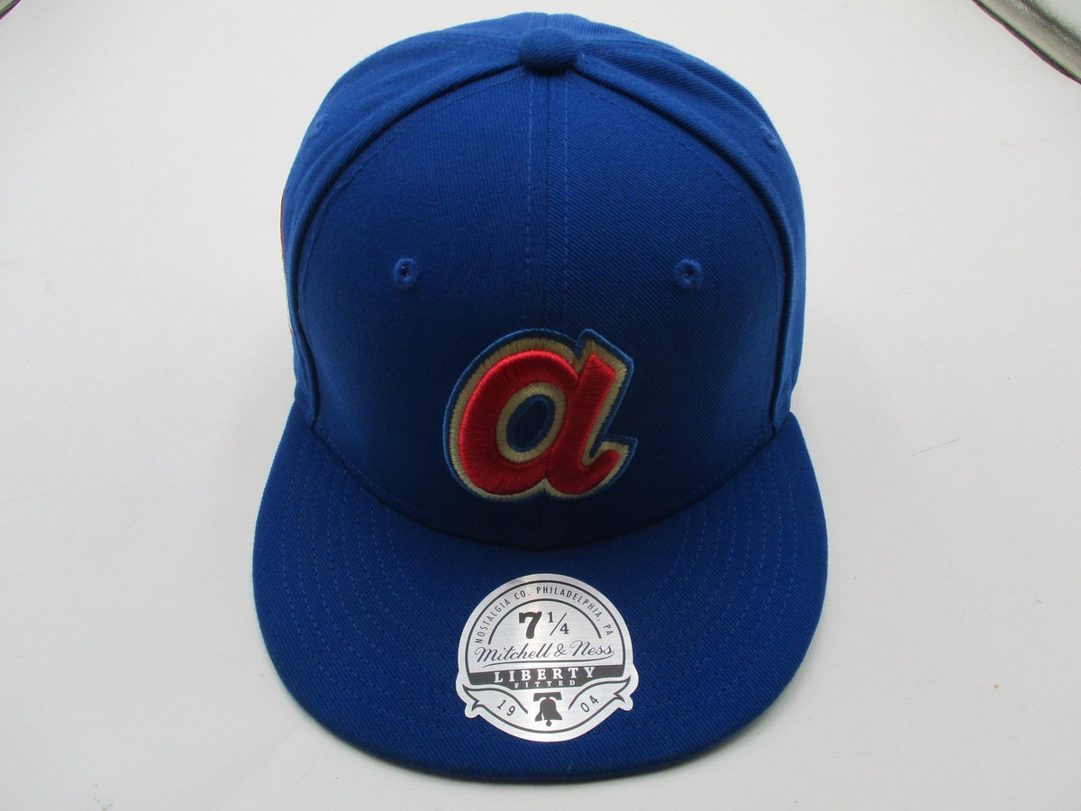 Atlanta Braves Hat Cap Fitted Mens 7 1/4 MLB Baseball Mitchell Ness Cooperstown4
