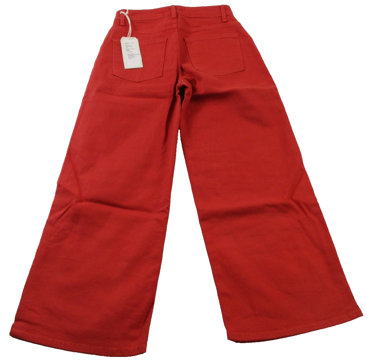 Fidelity Denim Ziggy Crop Jeans Womens 26 Red High Rise Wide Leg Sunkissed 14451