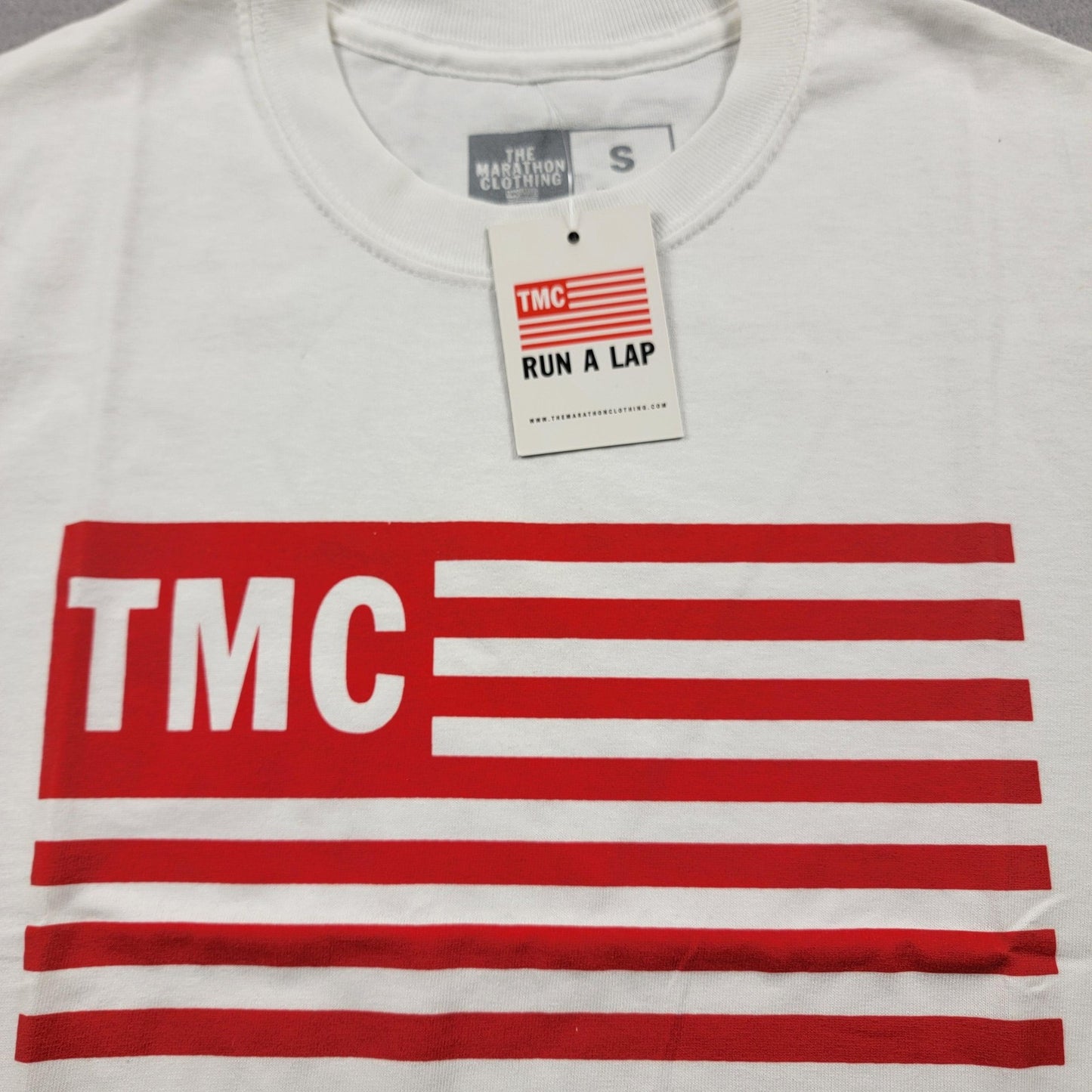 The Marathon Clothing TMC Shirt Mens Small White Graphic Tee Logo Run A Lap2