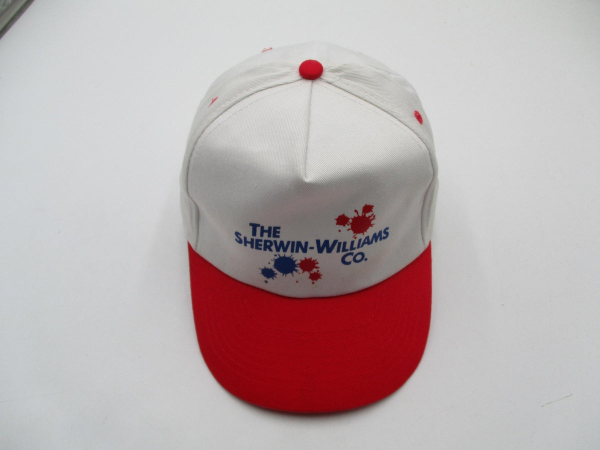 Sherwin-Williams Hat Cap Snap Back Mens One Size White Red Paint Logo Promo7
