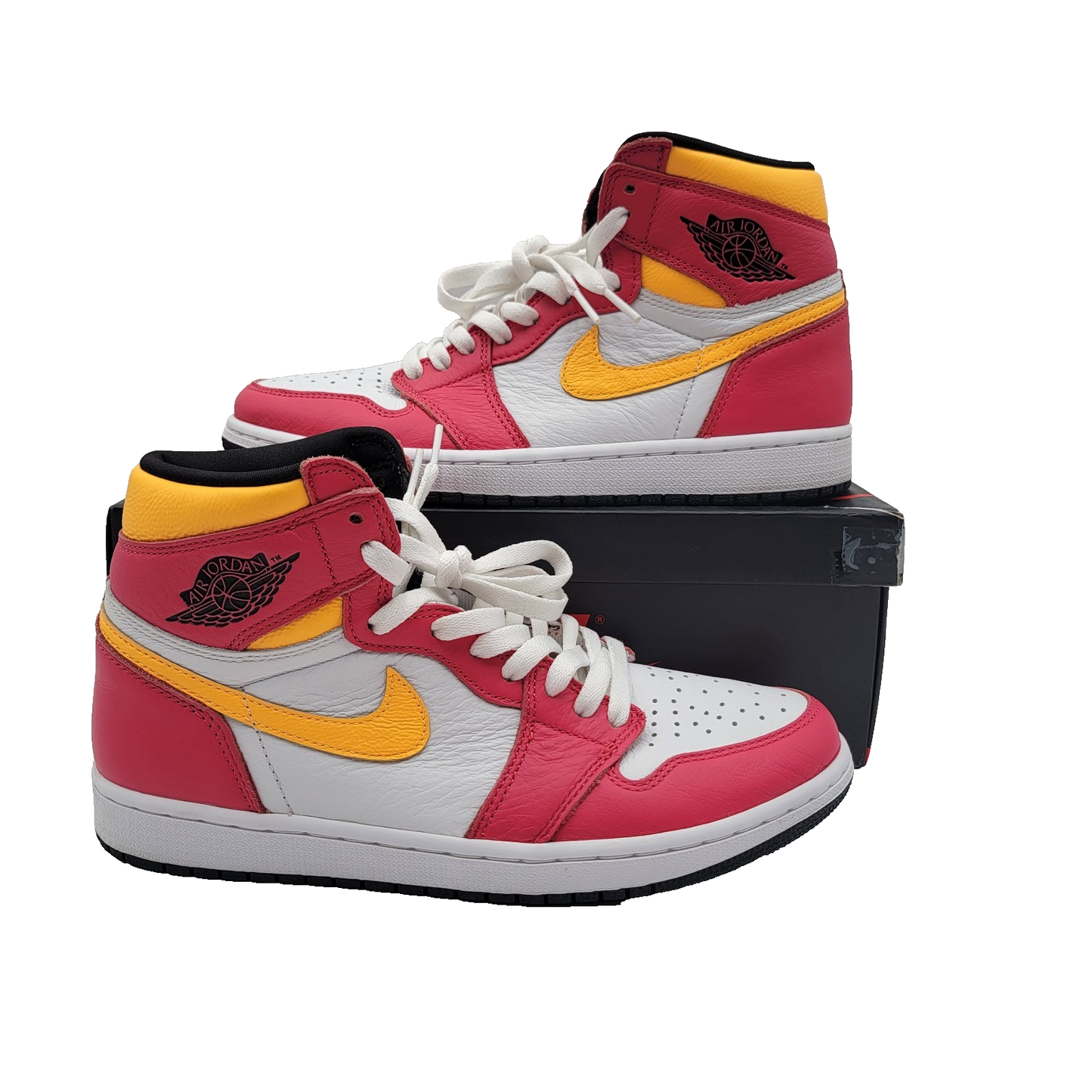 Nike Air Jordan 1 High OG Light Fusion Red Men’s 9 Preowned, OG Box, Extra Laces0