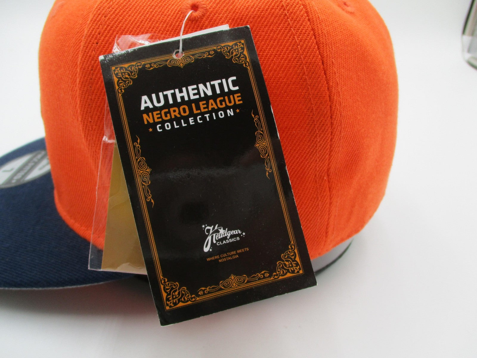 Detroit Stars Hat Cap Fitted Mens 7 Orange Navy Negro Leagues Baseball Headgear8
