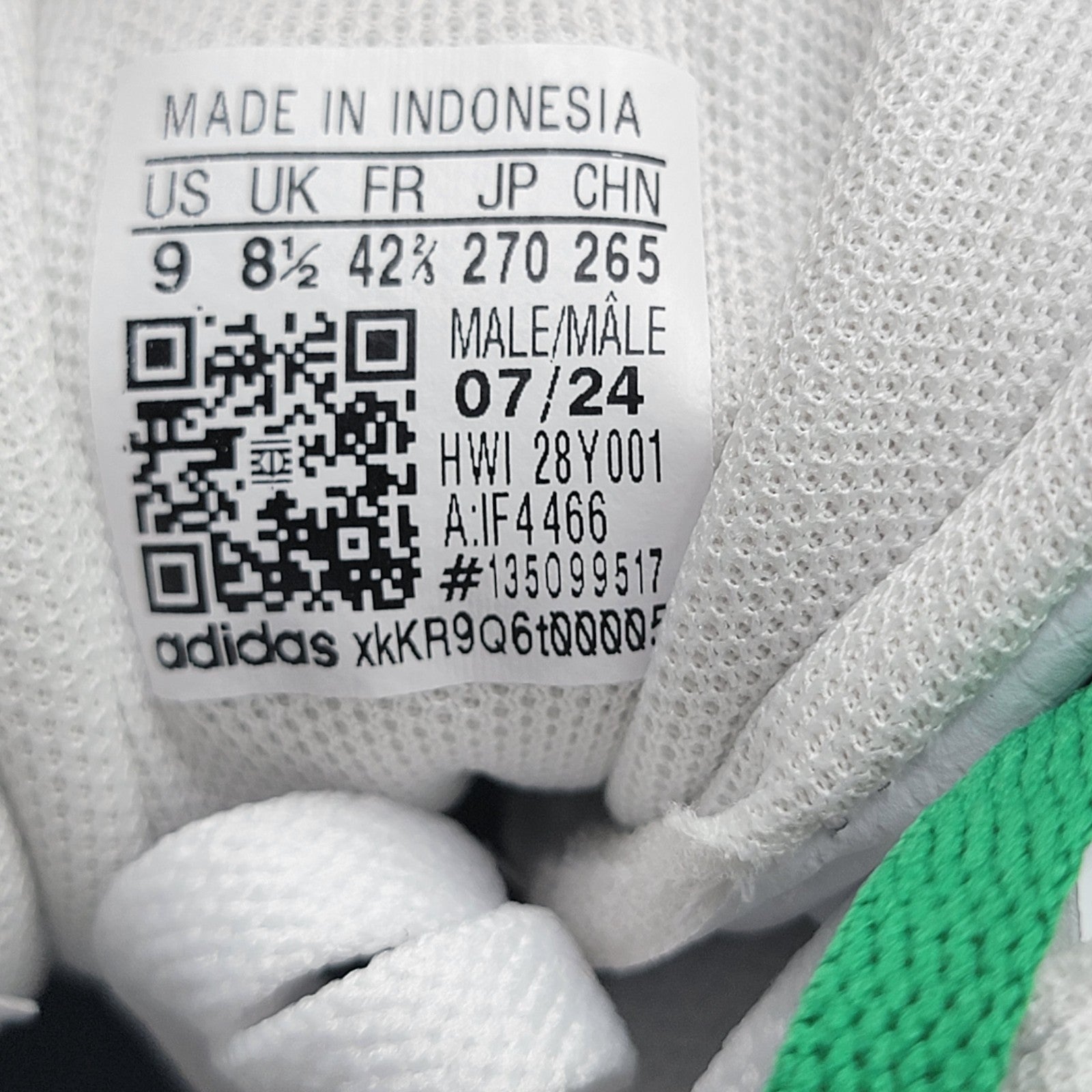 Adidas Men's VL Court 3.0 Skate Casual Shoes White Red Green Size 9 NIB7
