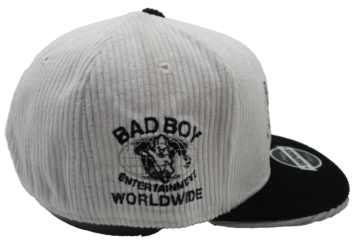 Notorious BIG Bad Boy Records Headgear Classics Hat Snap Back Men White Corduroy1
