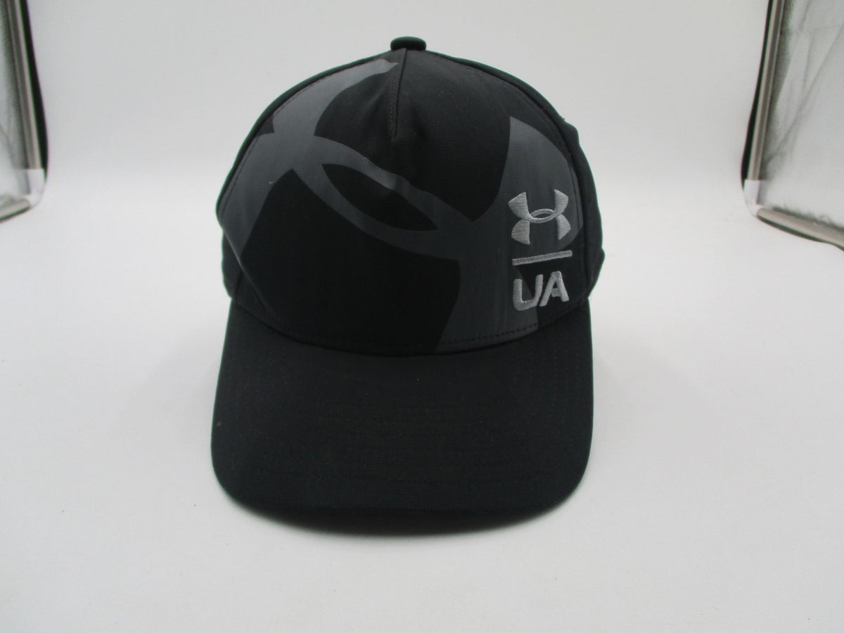 Under Armour Hat Cap Baseball Fitted Boys Medium Black UA Logo Stretch0
