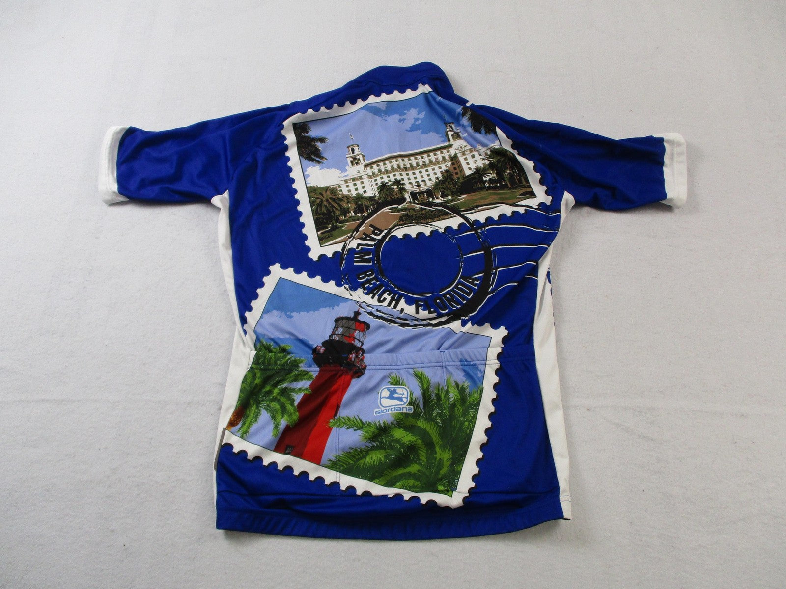 Giordana Palm Beach Cycling Jersey Mens Small Zip Bicycle World Lighthouse Top1
