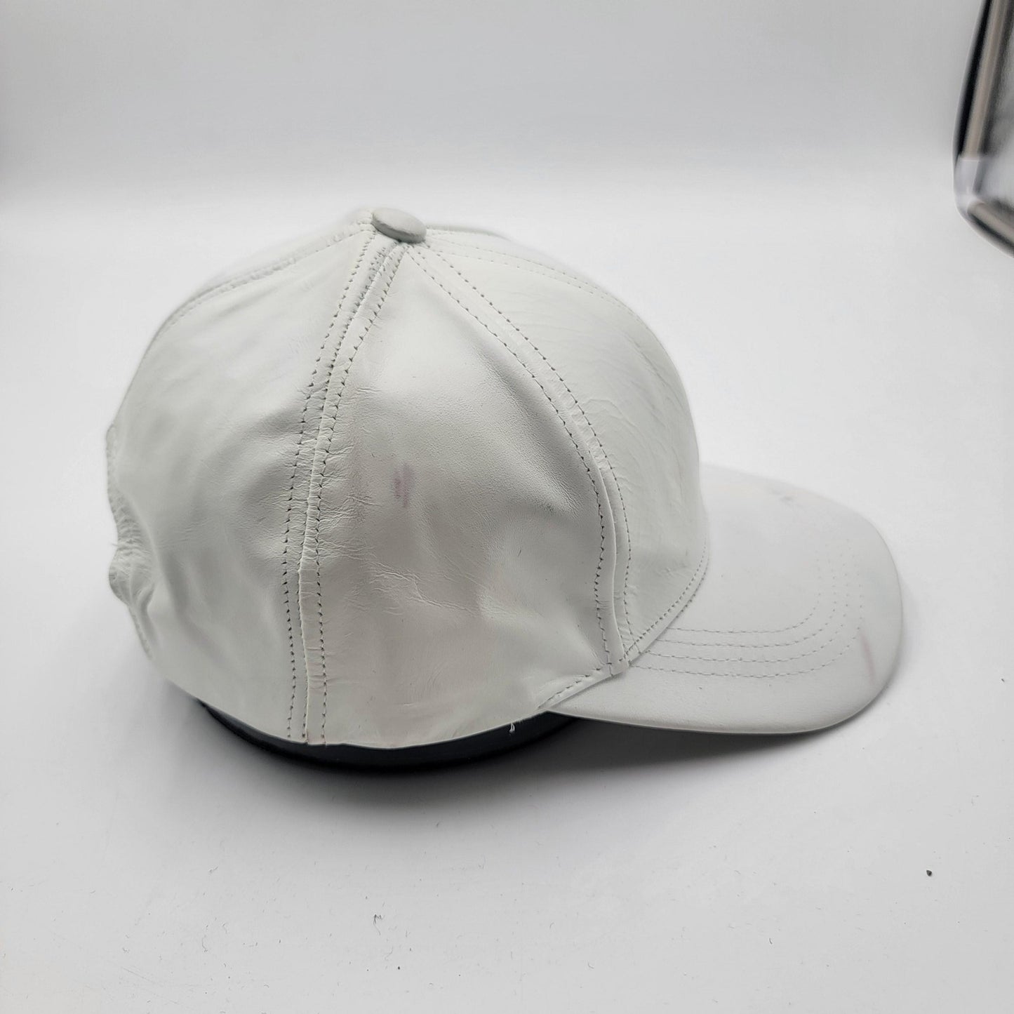 Genuine Leather Hat Cap Strap Back White USA Made One Size Mens Classic4