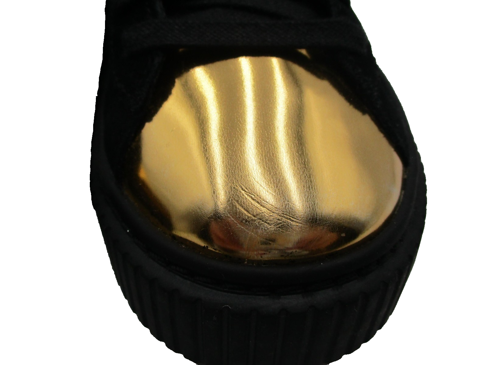 Puma Basket Platform Metallic Shoes Womens Size 8.5 Black Gold Toe 36222202 1R811