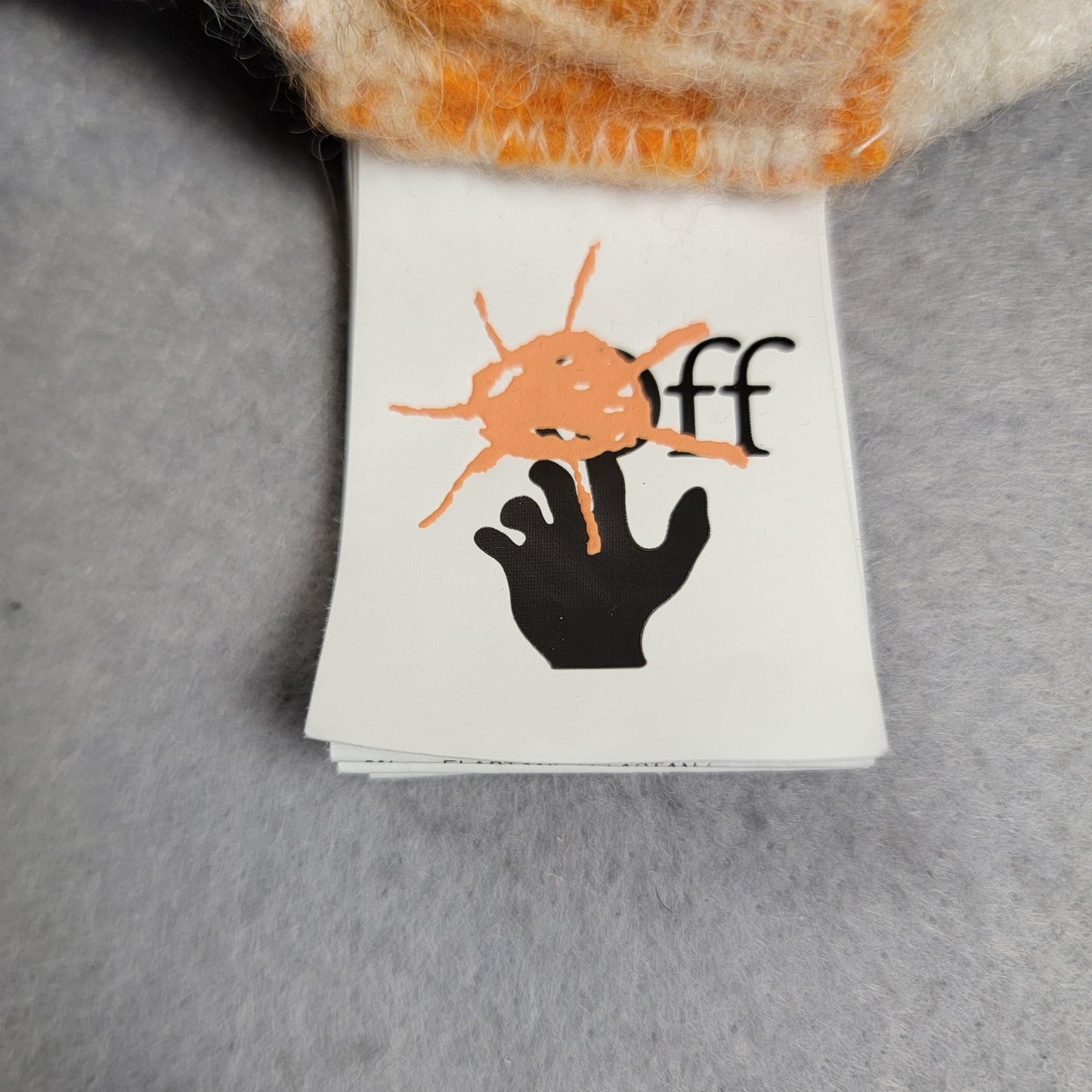 OffWhite Sweater Kids Size 10 MultiColor Stripe Logo Alpaca Wool Blend
