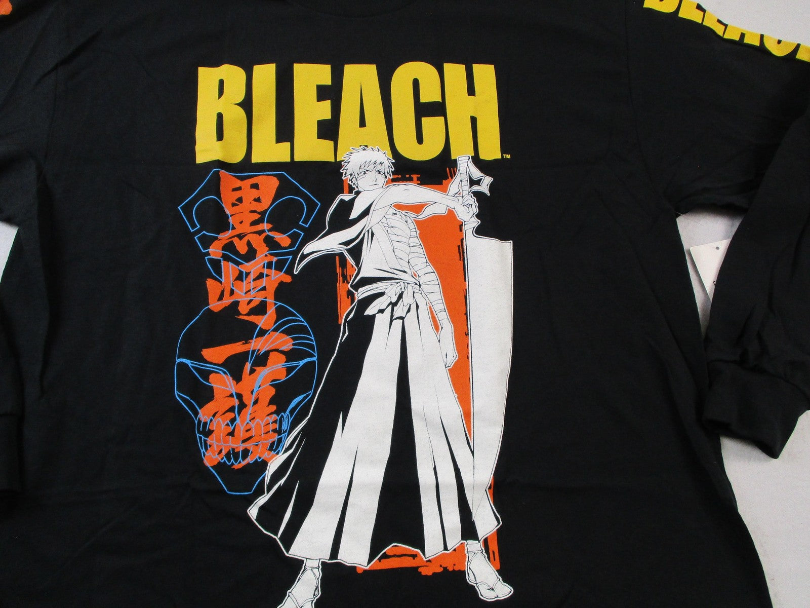 Bleach Ichigo Kurosaki Shirt Mens XL Black Long Sleeve Anime Graphic Tee 15333