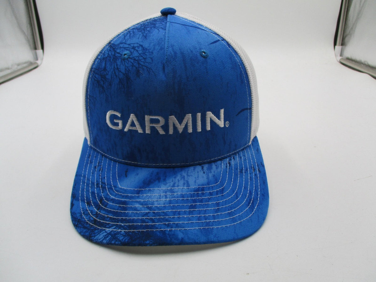 Garmin Hat Cap Snap Back Mens One Size Blue Camo Mesh Trucker Richardson 112PFP0