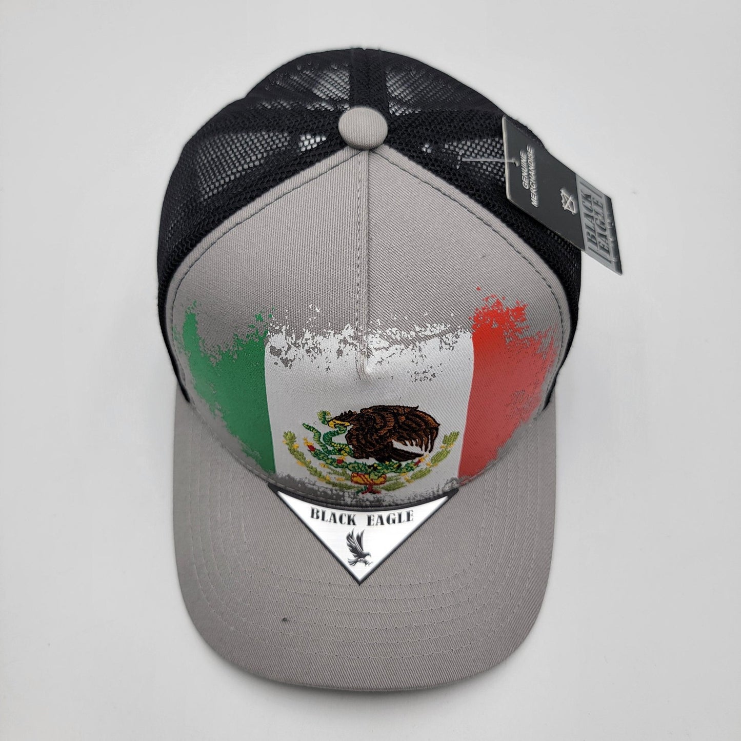 Black Eagle Hat Cap Snap Back Gray Mexico Flag Trucker Mesh Embroidered Mens4