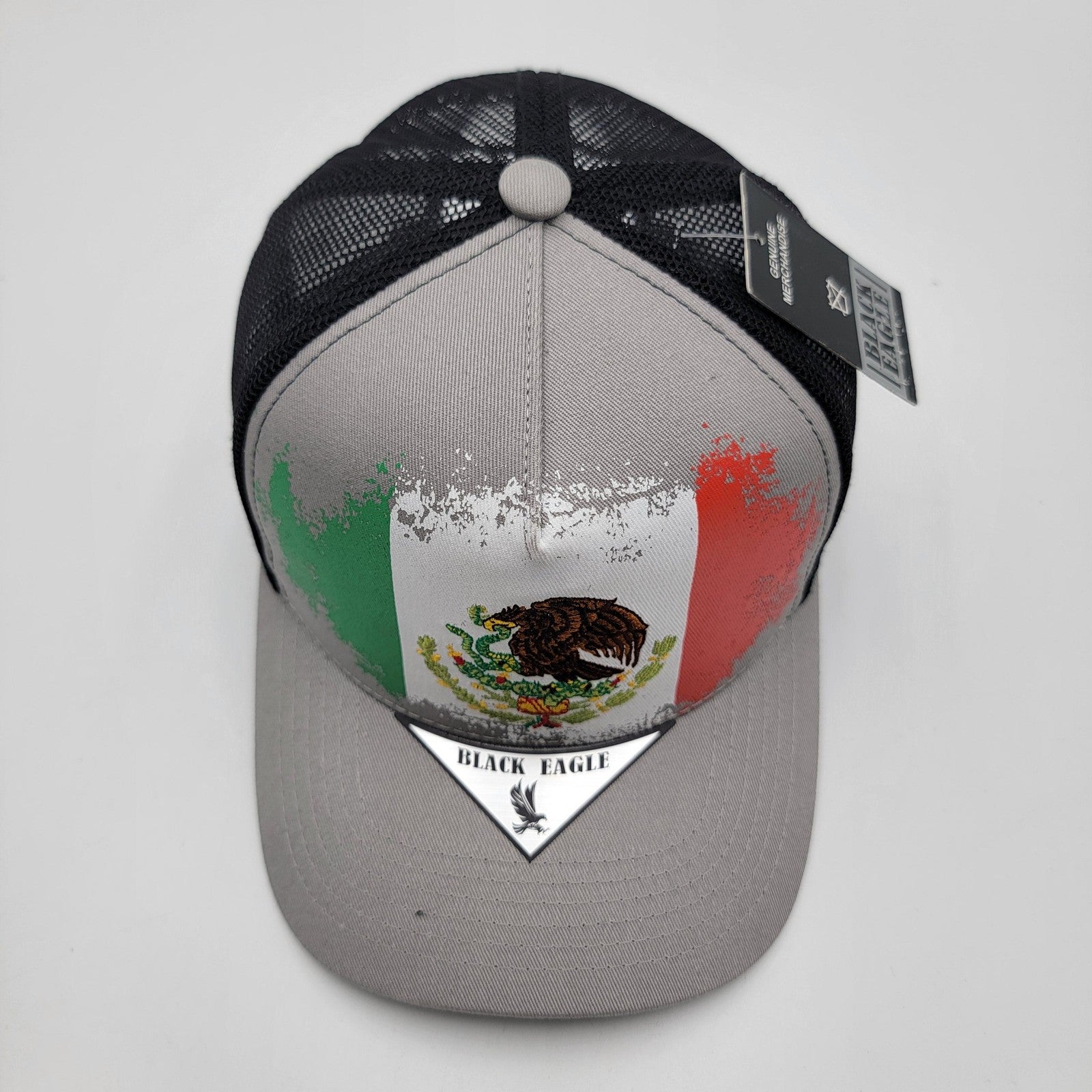 Black Eagle Hat Cap Snap Back Gray Mexico Flag Trucker Mesh Embroidered Mens4