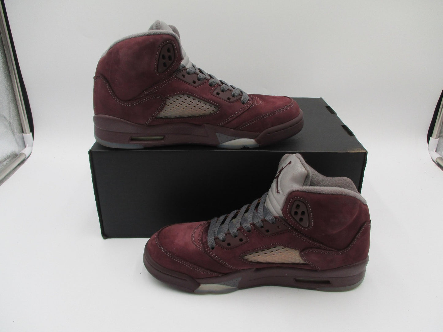 Nike Air Jordan 5 Retro Shoes Size 5.5Y Burgundy Gray Suede GS FN4233-600 (1E3)3