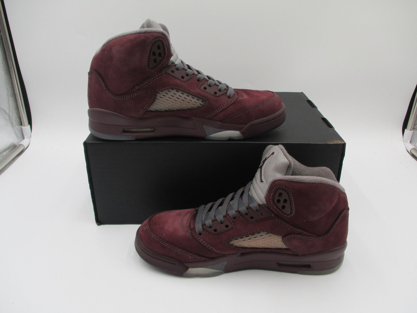 Nike Air Jordan 5 Retro Shoes Size 5.5Y Burgundy Gray Suede GS FN4233-600 (1E3)3