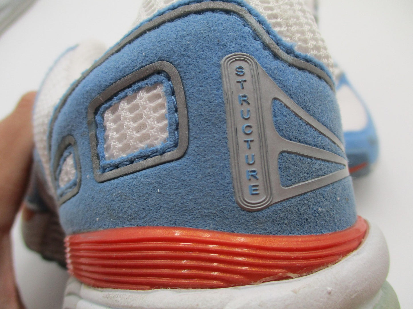 Vintage Nike Zoom Air Structure Shoes Women Sz 9.5 White Blue Orange Running 1T416