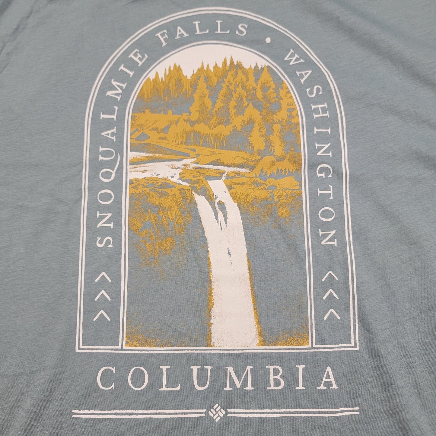 Columbia Shirt Mens XL Pacific Northwest Hiking Outdoor Tee Snoqualmie Falls 9374