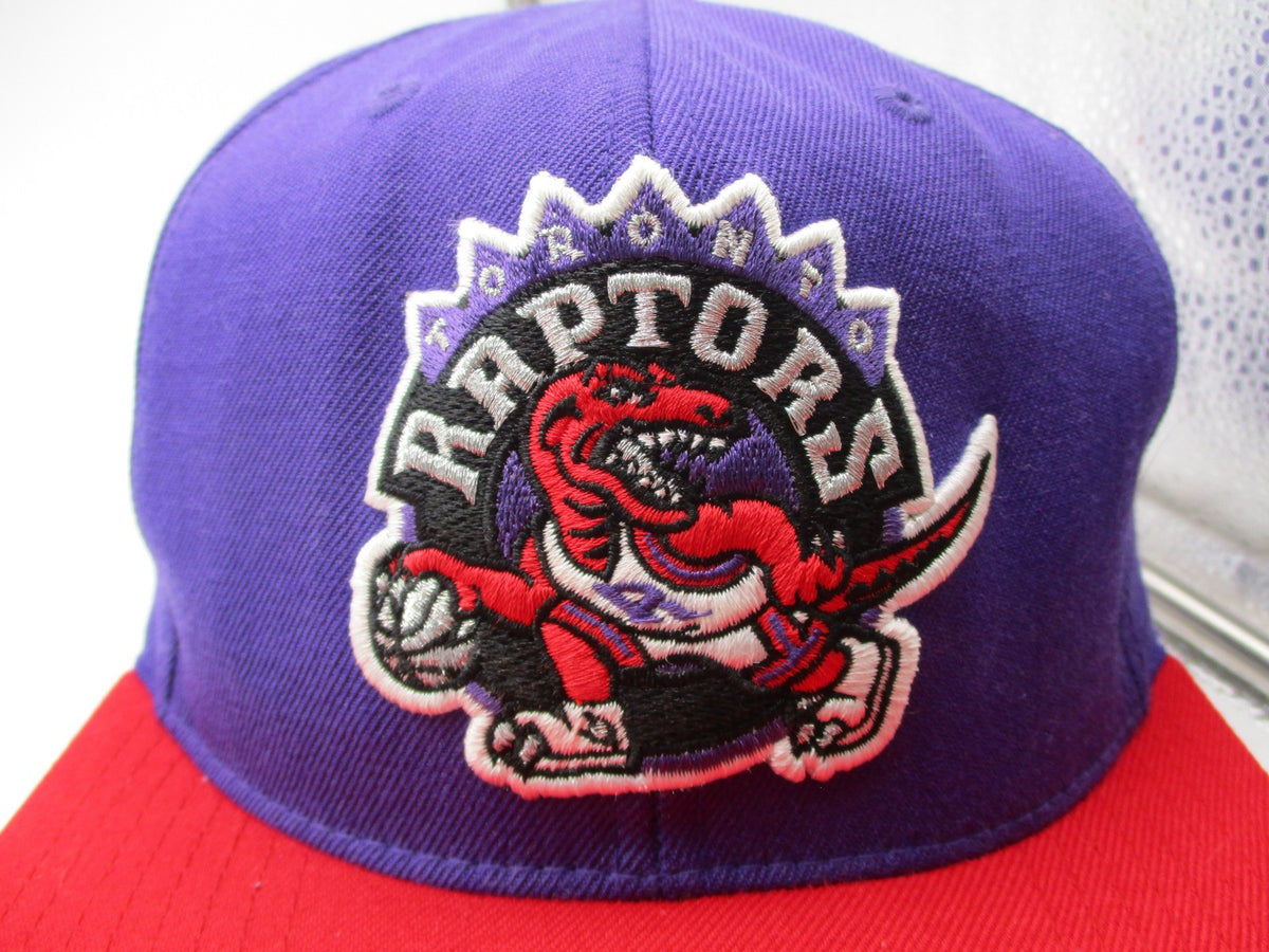 Toronto Raptors Hat Cap Snap Back One Size Purple NBA Basketball Mitchell Ness1