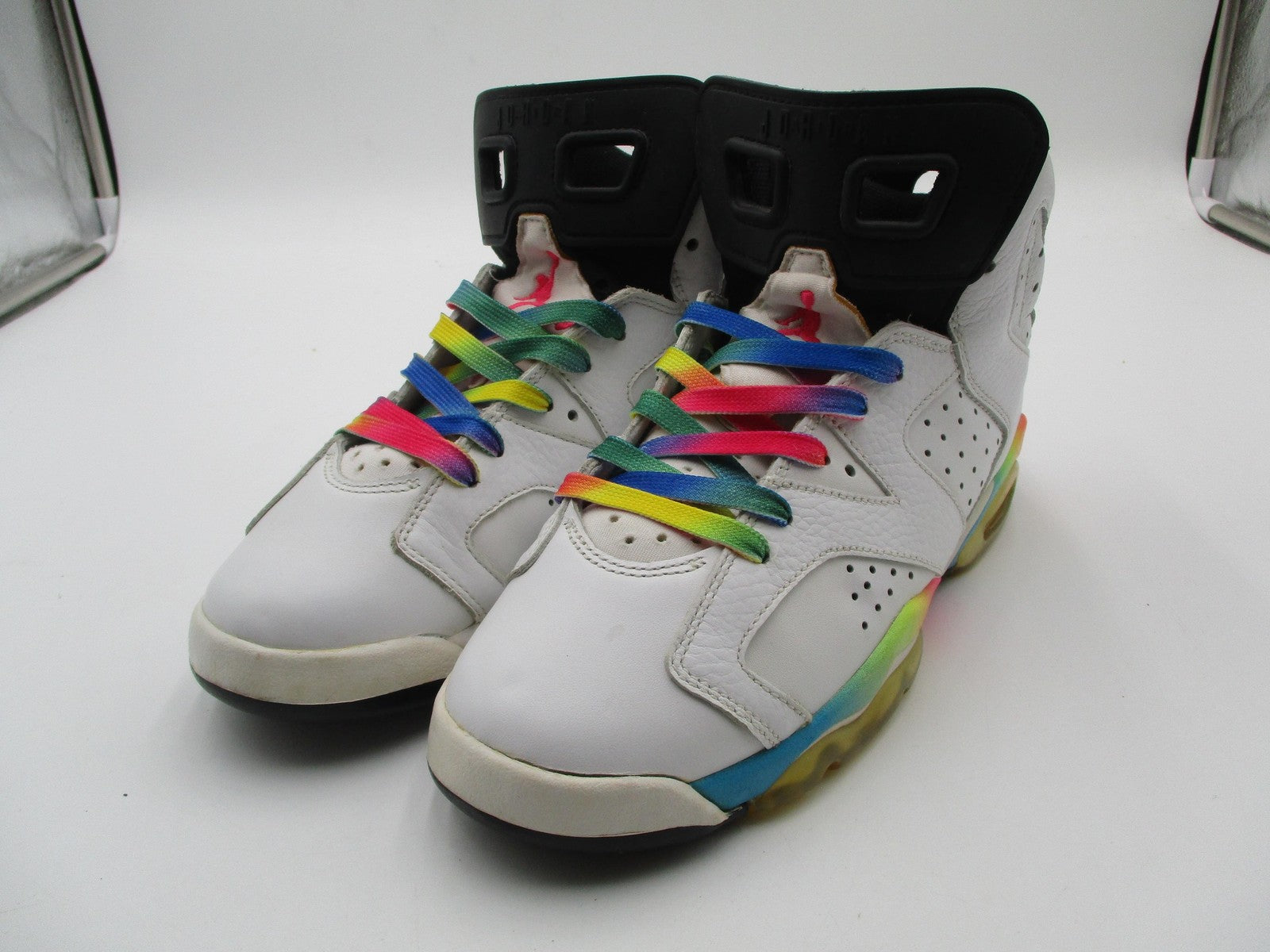 Air Jordan 6 Retro Rainbow Shoes Youth Size 6Y Multicolor Sneakers 384665-1030