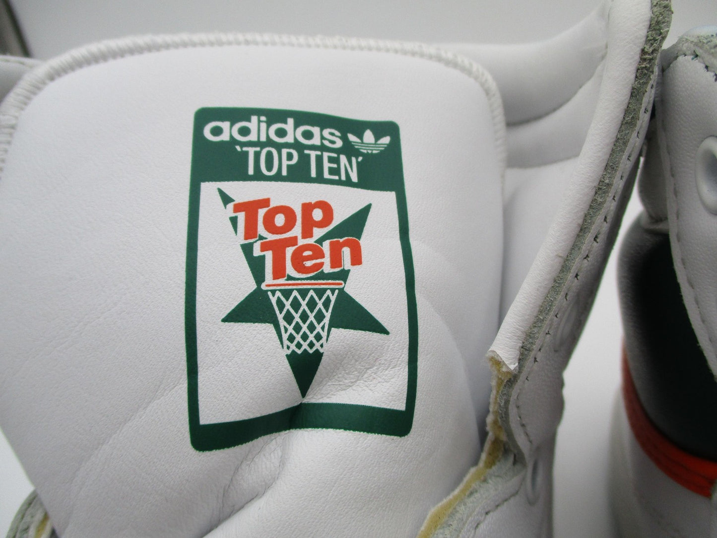 Adidas Top Ten Mens Size 10 White Green Orange High Top Basketball EF2516 (1S2)5
