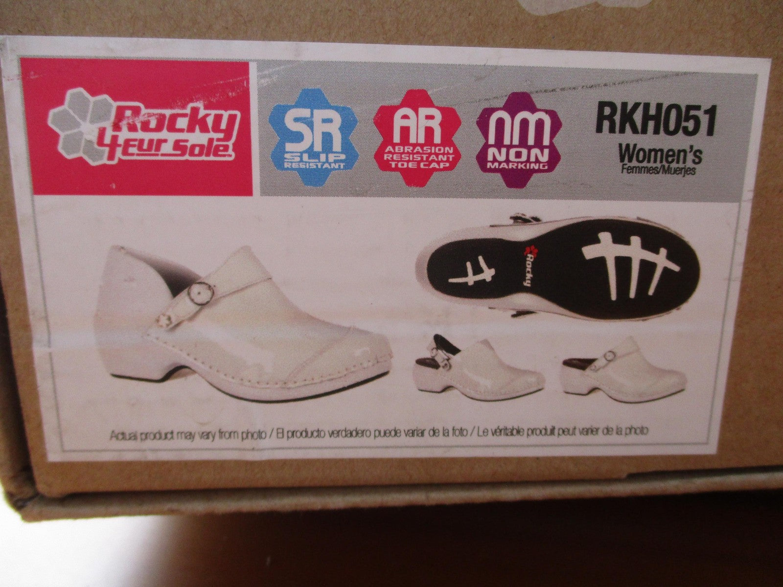 Rocky 4EurSole Shoes Womens Size 10 White Patent Clog Slip Resistant RKH05113