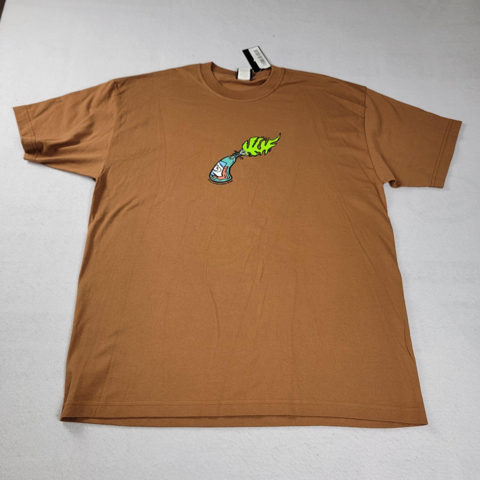 HUF Firestarter Brown + Stance Crew T White 2 PK Mens Sz XL Short Sleeves