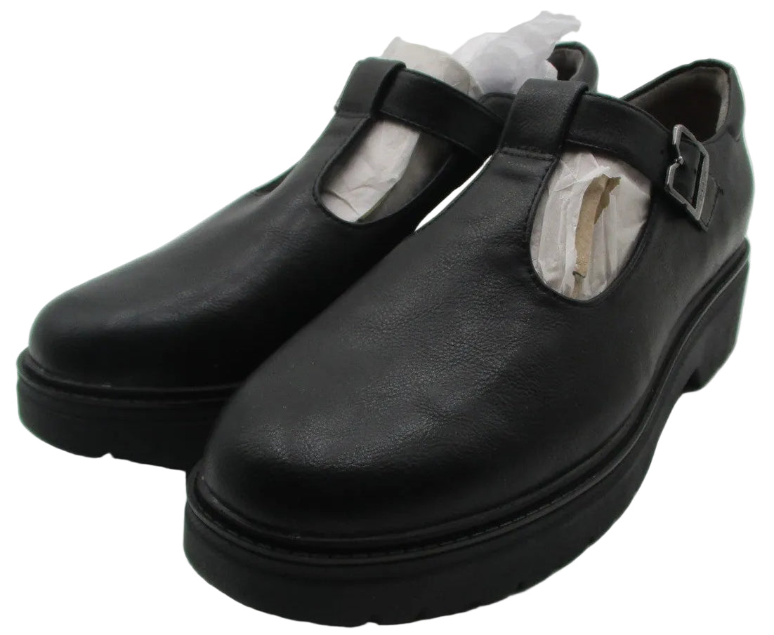 Dr Scholl's Bringitjane Shoes Womens Size 10 Black Mary Jane Flats Comfort Work0