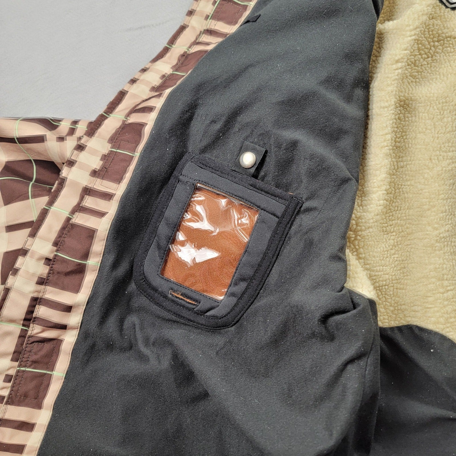 Sessions Terrain Series RECCO Plaid Snowboard Ski Jacket Men’s XL Brown Beige10