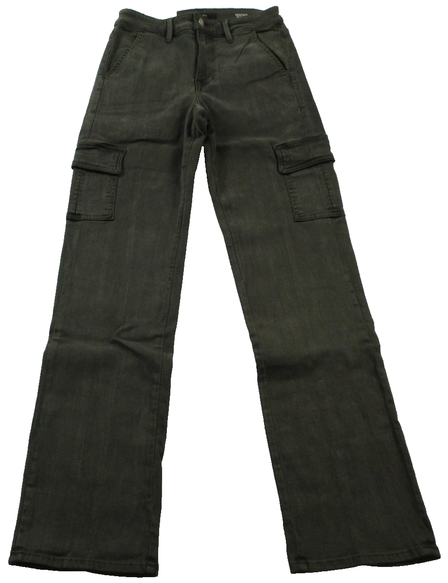Fidelity Denim Panther Full Cargo Jeans Womens 26 Deep Sage Green Made USA 14610