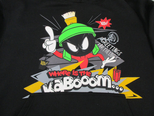 Looney Tunes Marvin the Martian Hoodie Mens 3XL Black Cartoon Graphic
