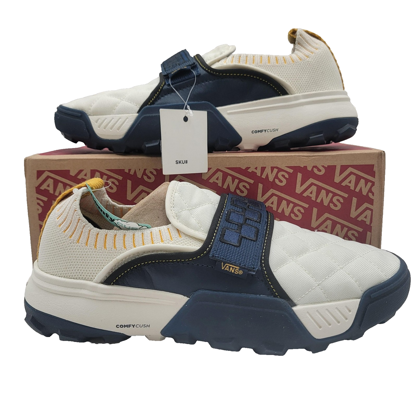 Vans Coast CC Shoes Mens Size 8.5 Marshmallow Blue ComfyCush Varsity VN0A5JMC8R80