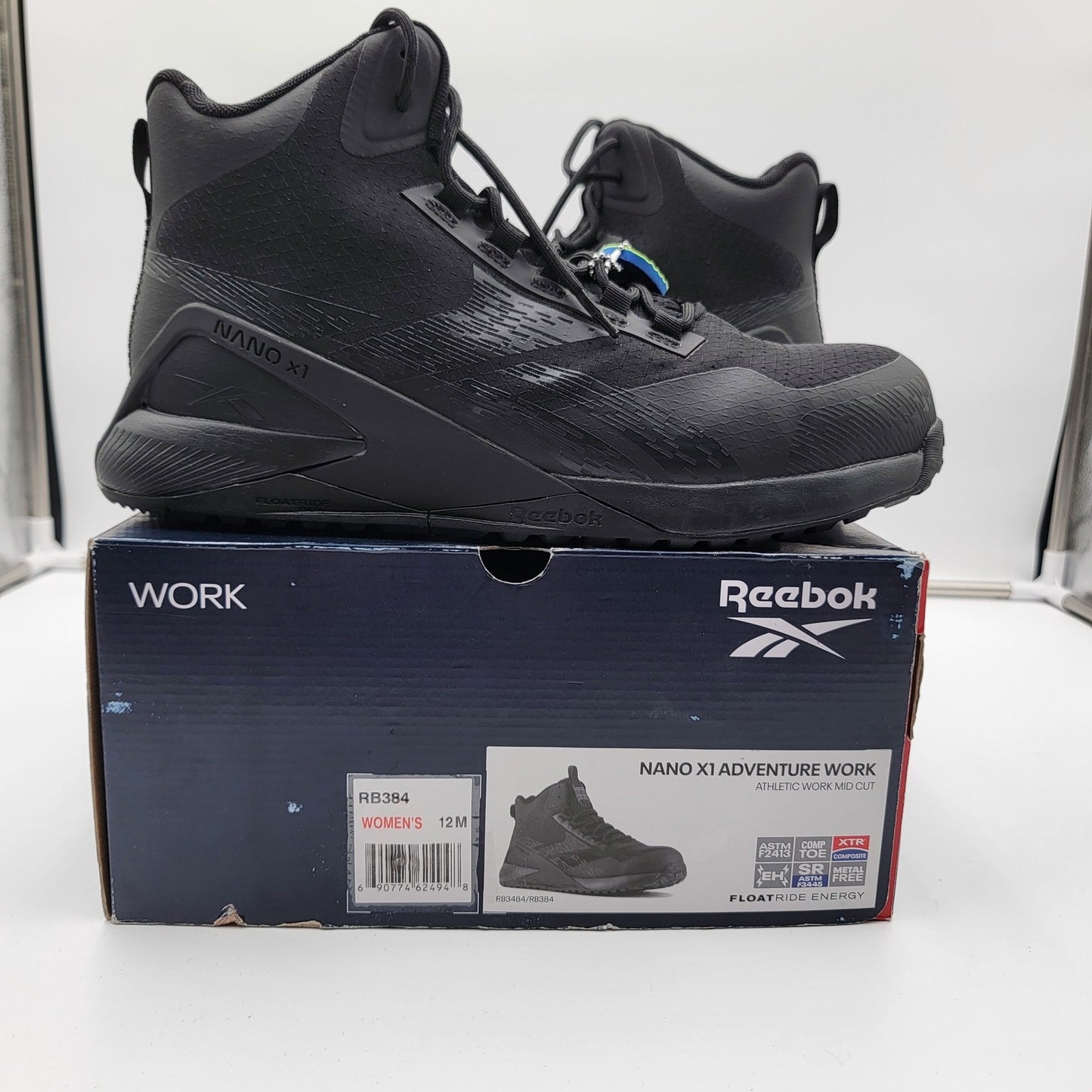 Reebok Nano X1 Adventure Work Mid Cut CT Black Wm Sz 12M RB3840