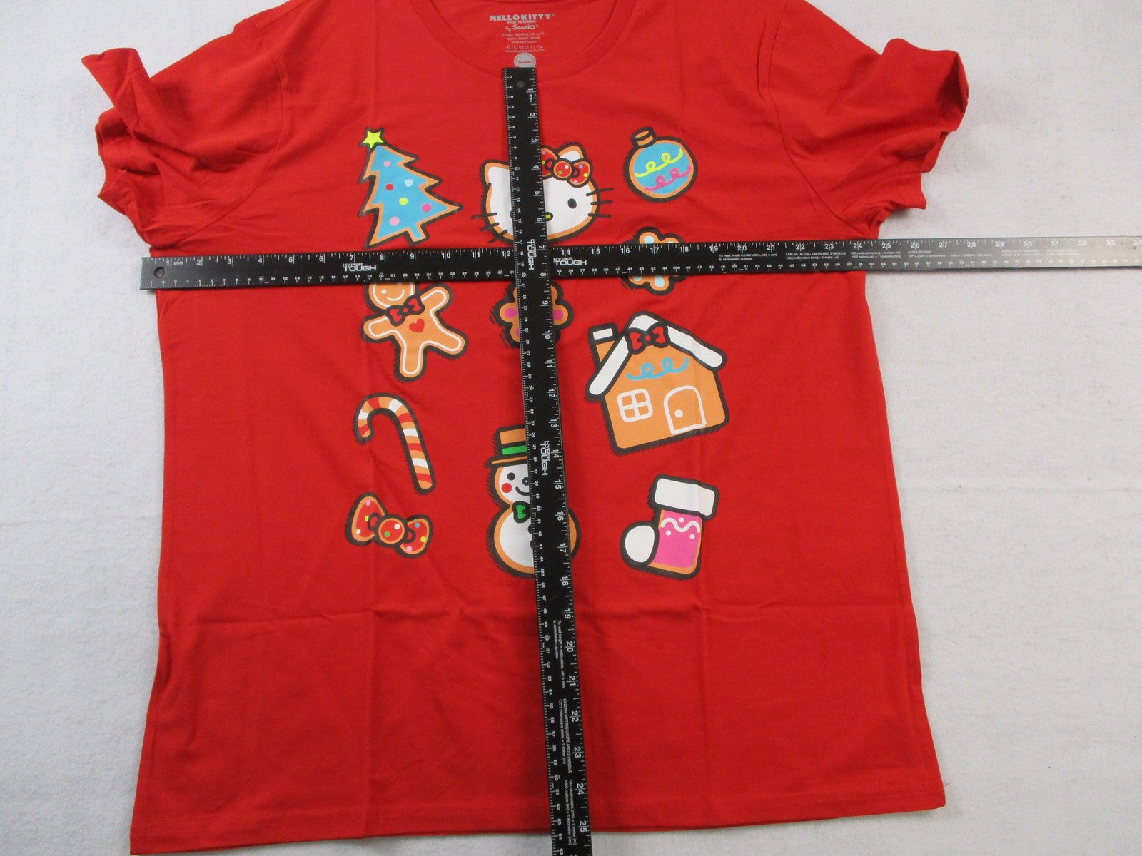 Bioworld Shirt Womens XL Red Hello Kitty Christmas Gingerbread Tee 152515264