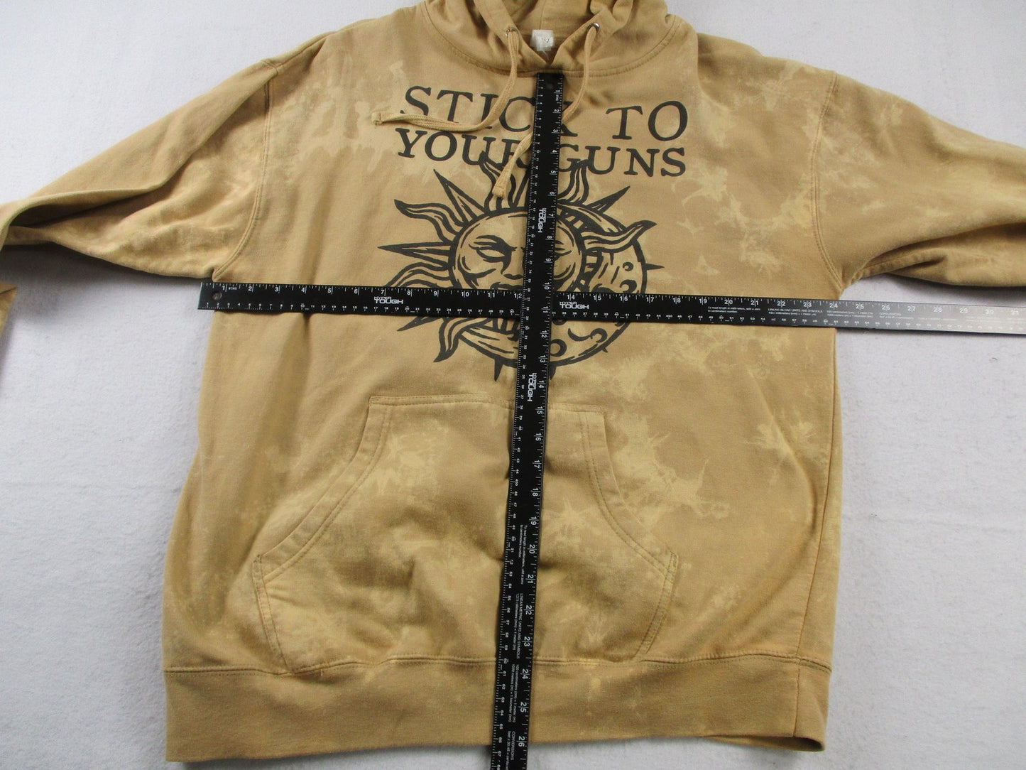Independent Trading Hoodie Mens Large Beige Fleece Sweatshirt Stick To Your Guns9