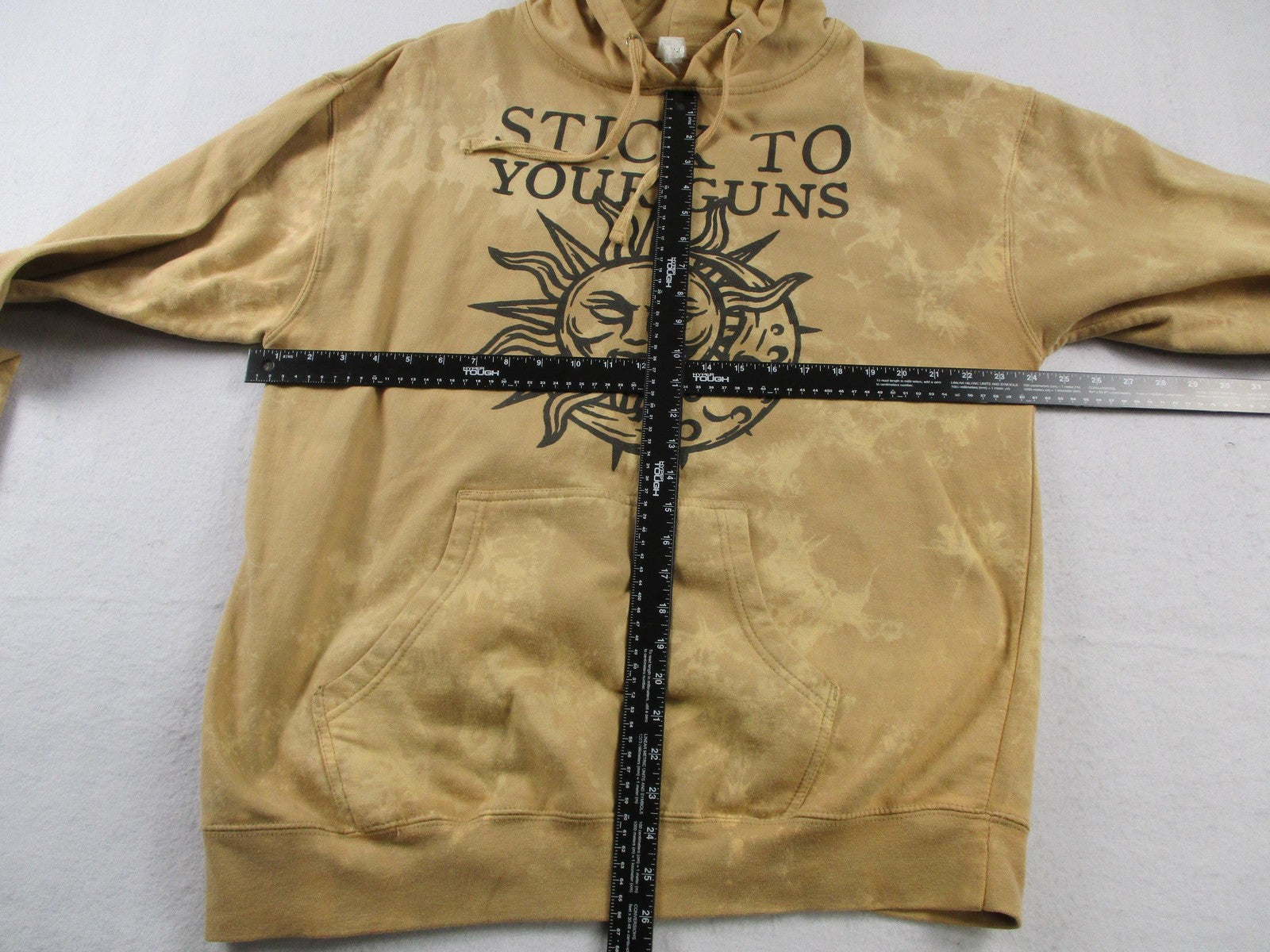 Independent Trading Hoodie Mens Large Beige Fleece Sweatshirt Stick To Your Guns9