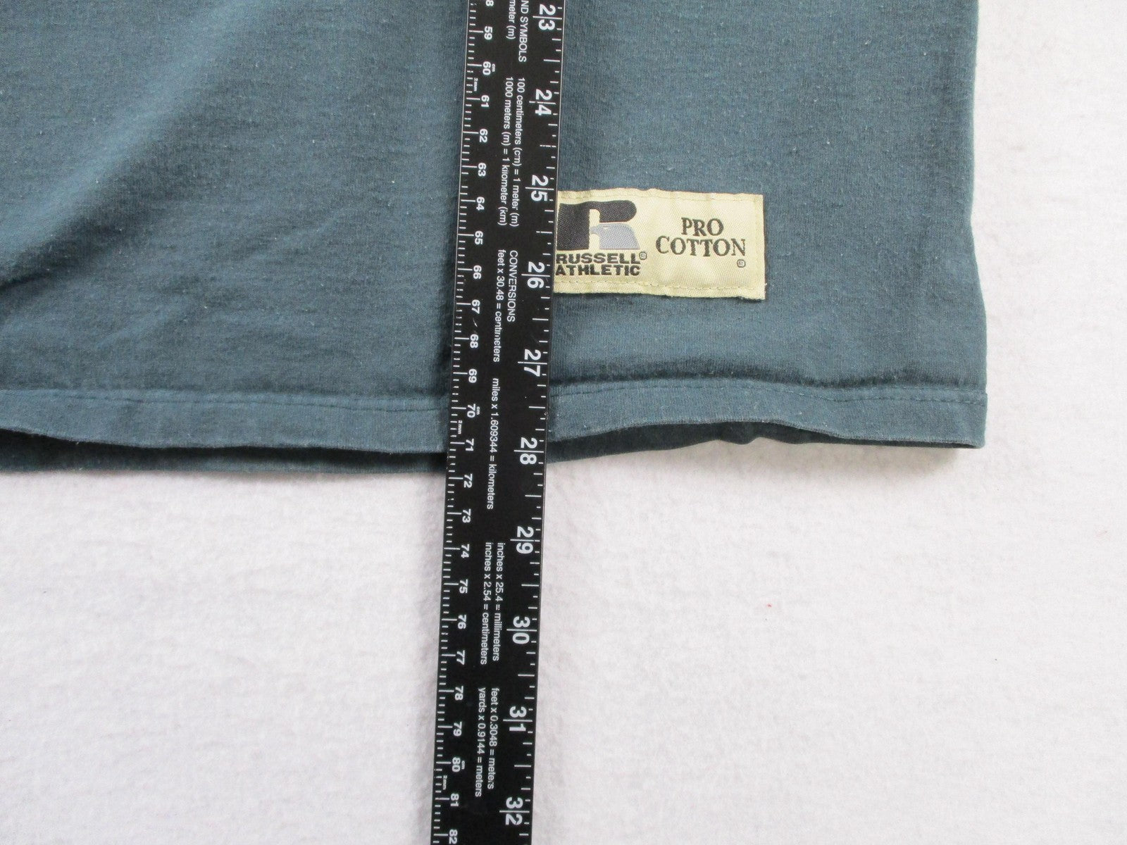 Vintage Russell Athletic Shirt Mens XL Green Pro Cotton Pocket Tee Made In USA7