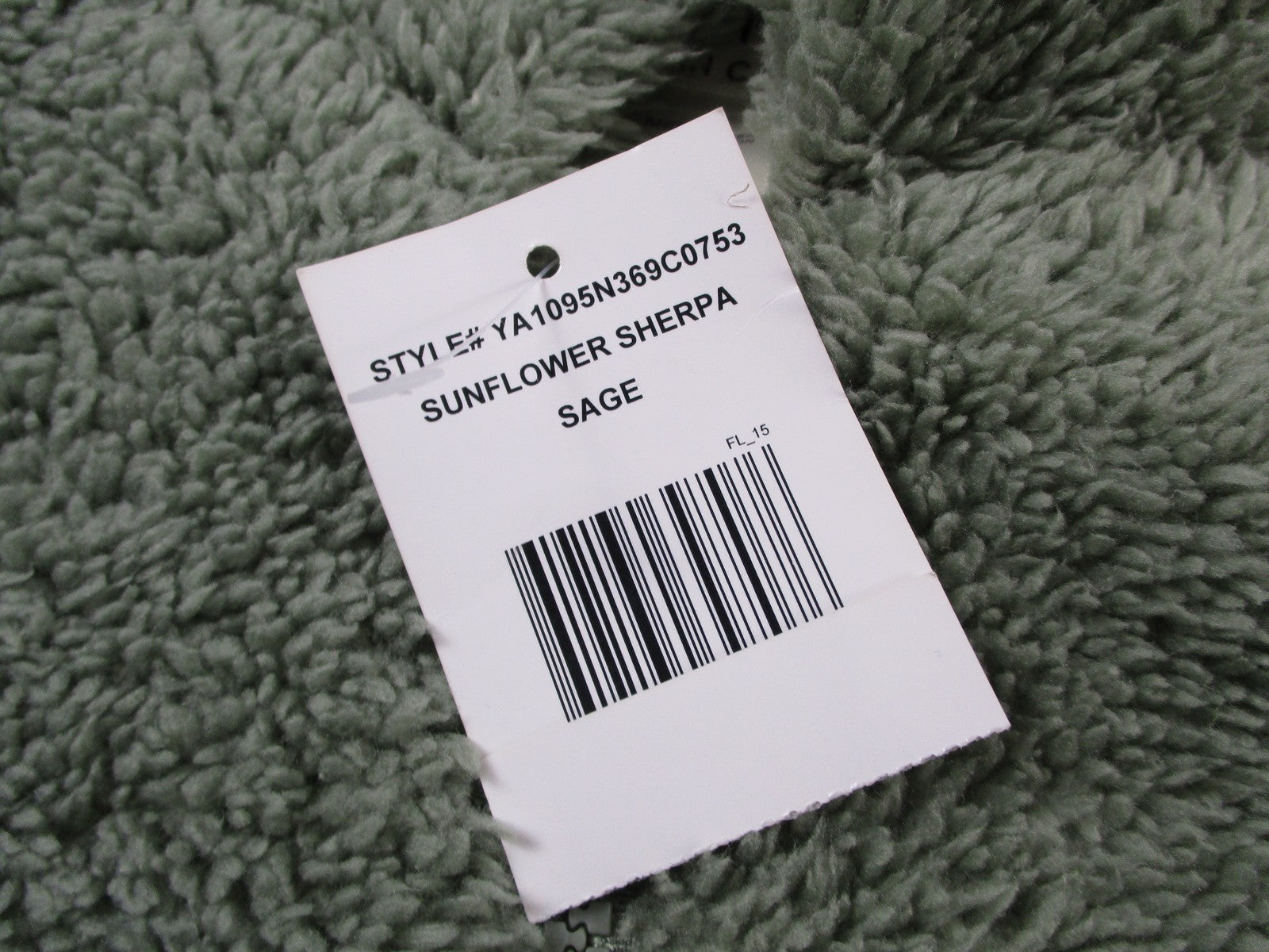 Cut & Paste Sunflower Sherpa Jacket Womens Medium Green Fleece Embroidered 13394