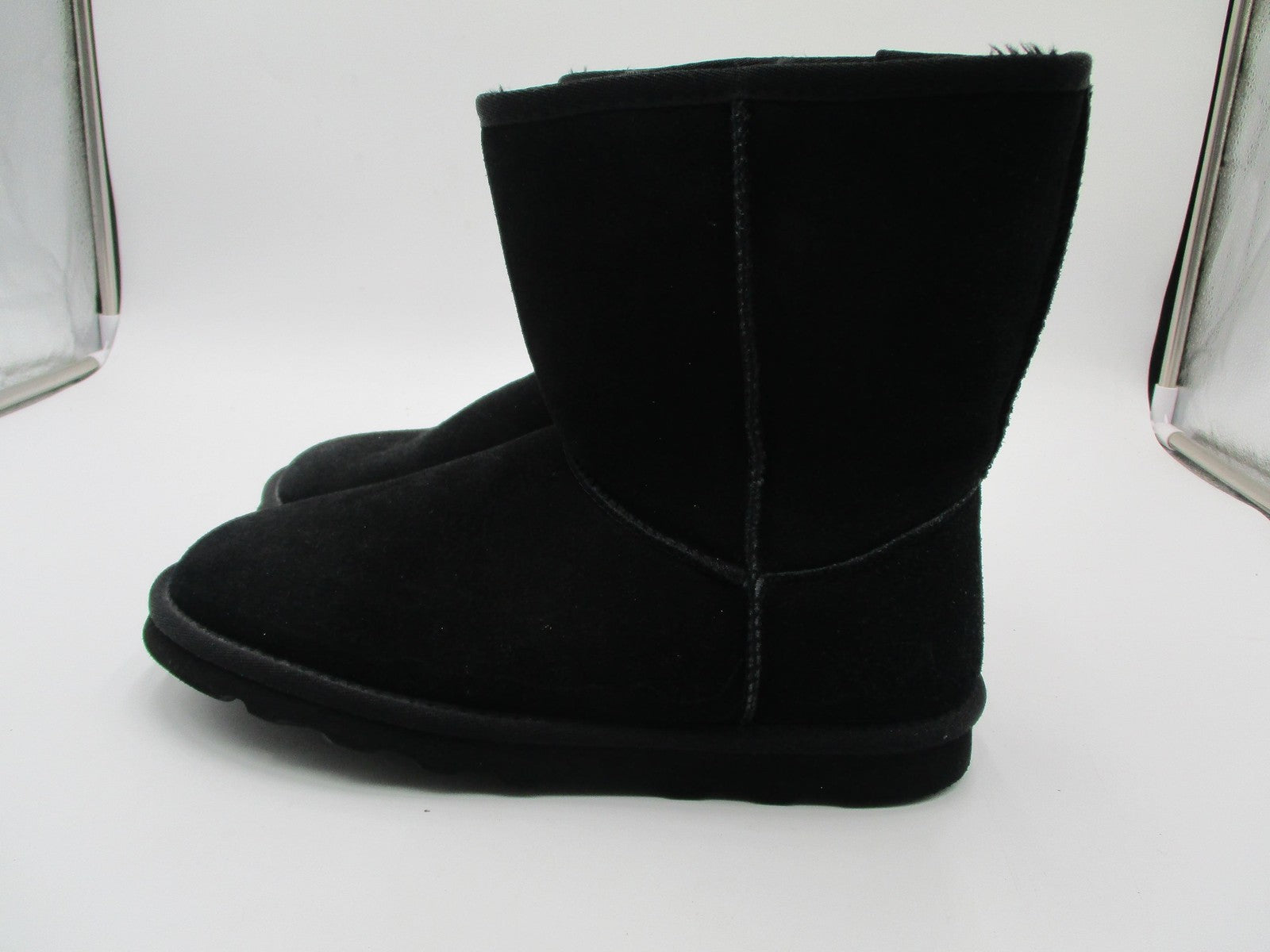 Time And Tru Boots Womens Size 10W Black Leather Shearling Lined Winter Snow1
