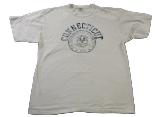 Vintage University Of Connecticut Shirt Mens XL White NCAA College USA0