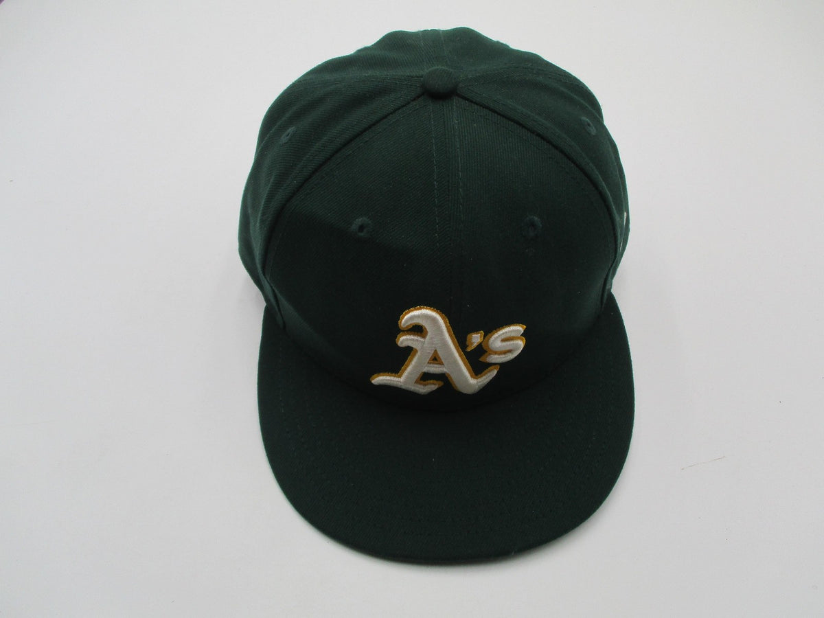 Oakland Athletics Hat Cap Fitted Mens 7 5/8 Green Yellow MLB Baseball New Era8