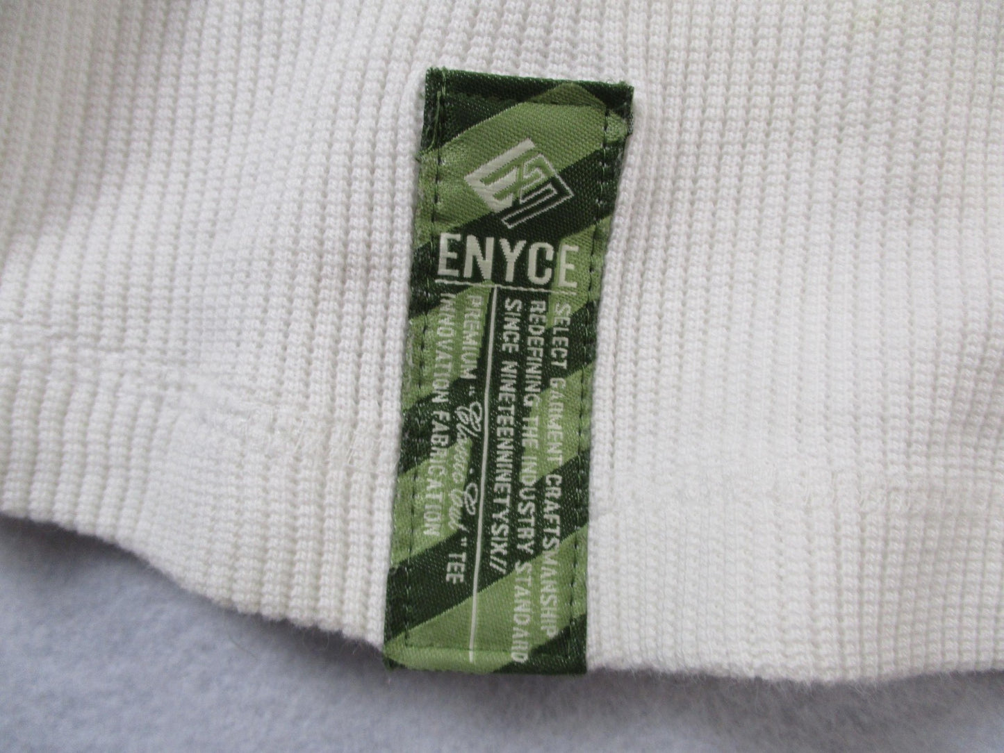 Enyce Shirt Mens 2XL White Camo Logo Thermal Waffle Knit Long Sleeve Tee