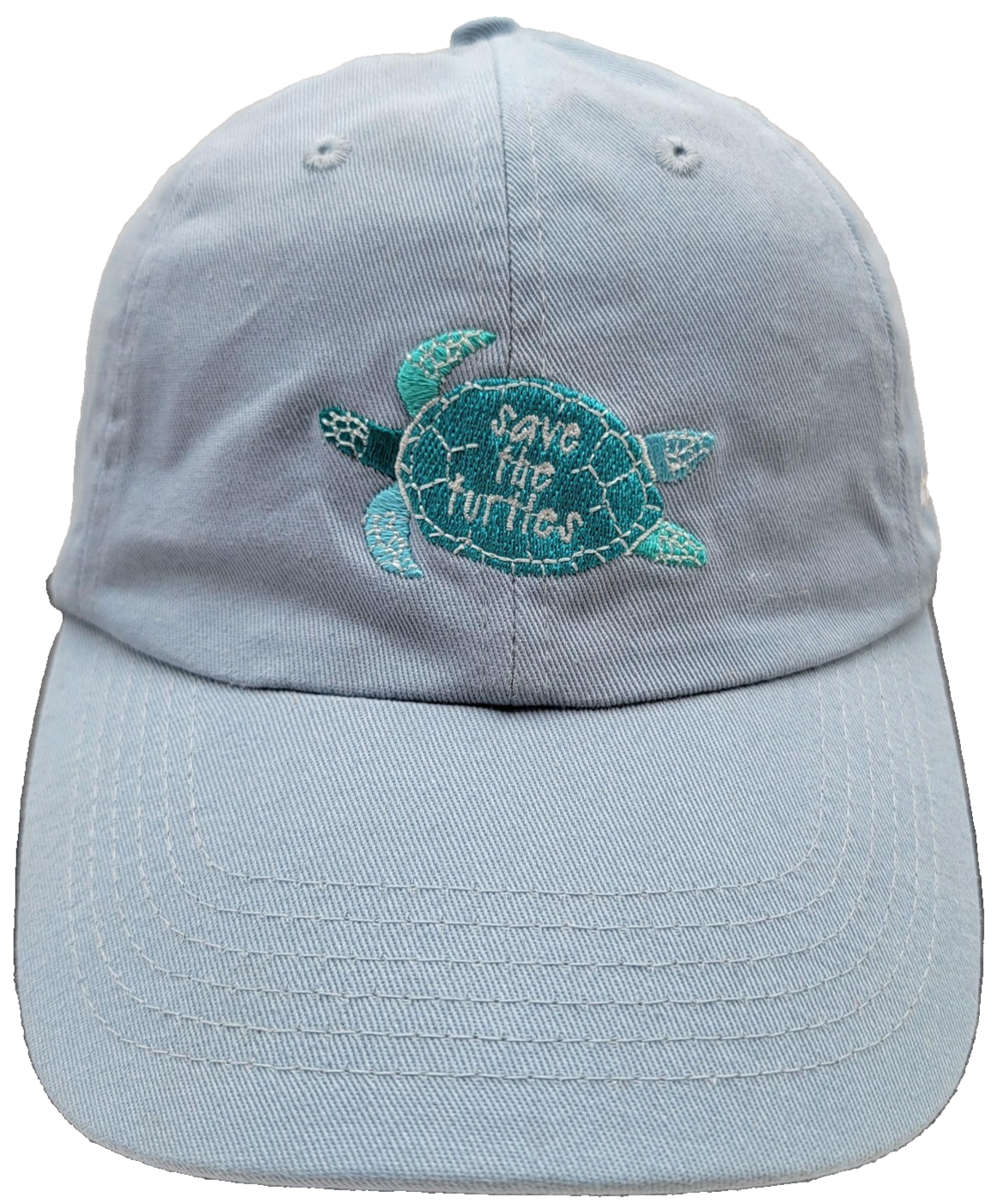 Shedd Aquarium Hat Cap Strap Back Light Blue Embroidered Save The Turtles Mens0