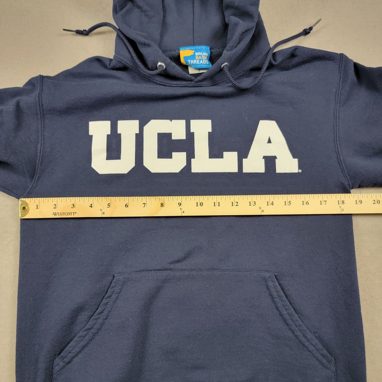 UCLA Bruin Basic Threads Hoodie Sz S Dk Blue Pullover