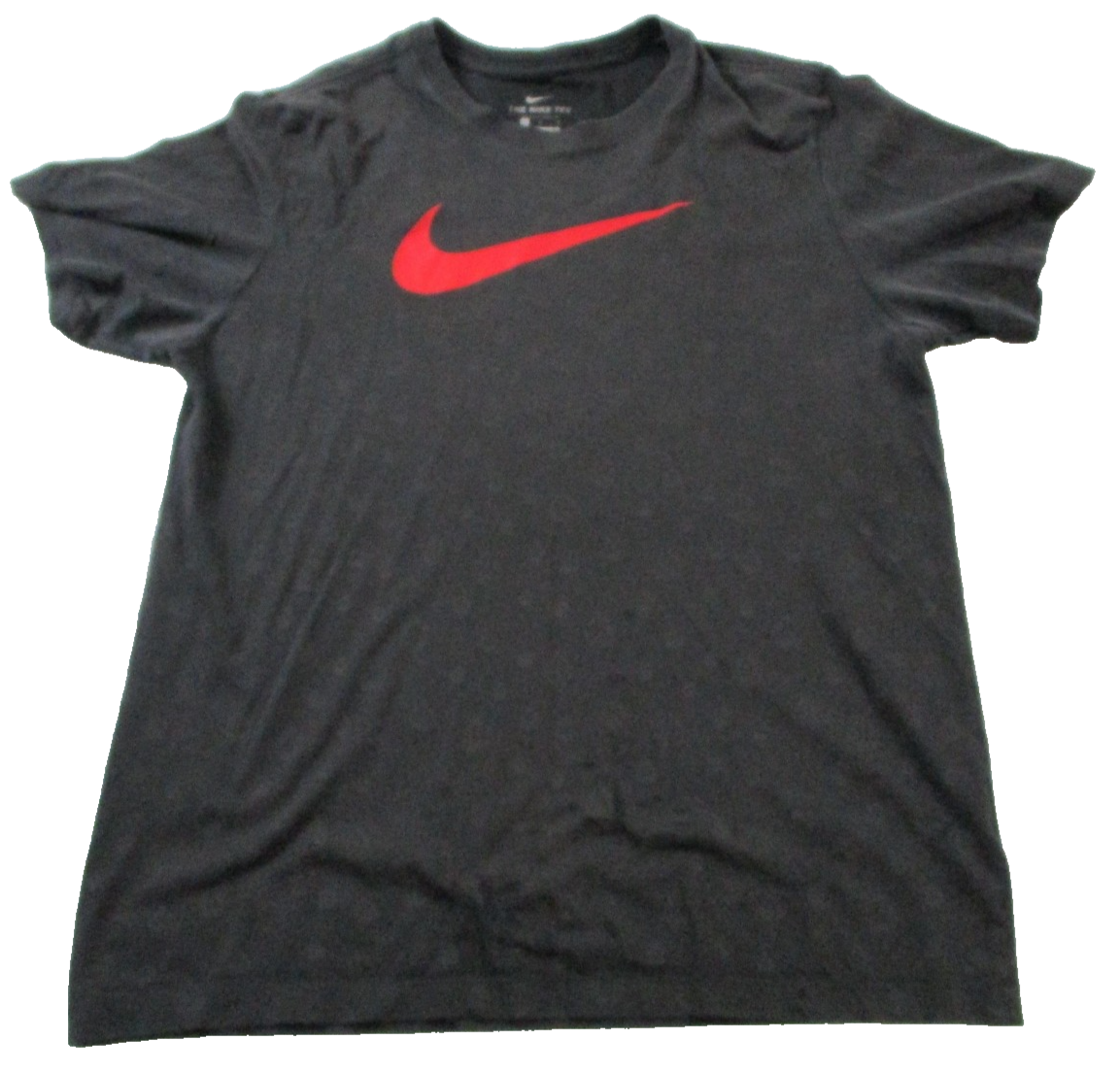 Nike Shirt Mens Large Gray DriFIT Red Swoosh Allover Leaf Graphic Sports Tee0