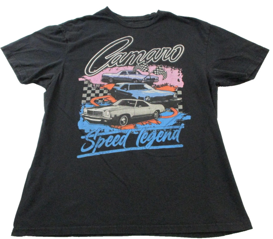 "Camaro" Speed Legend Shirt Mens Large Black Chemistry GM Muscle Car Graphic Tee0
